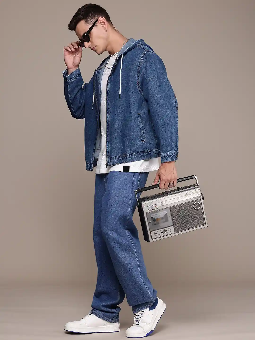 Buy The Roadster Life Pure Cotton Hooded Denim Jacket