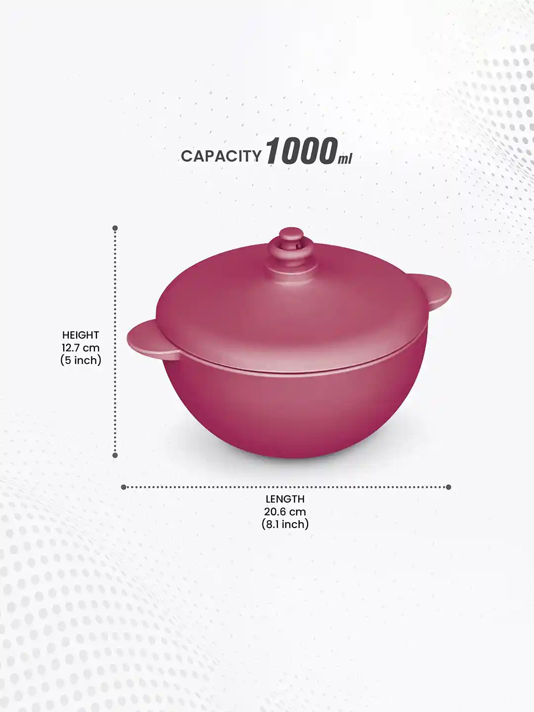 Buy Milton Maroon Micro 1000 Microwave-Safe Plastic Serving Pot