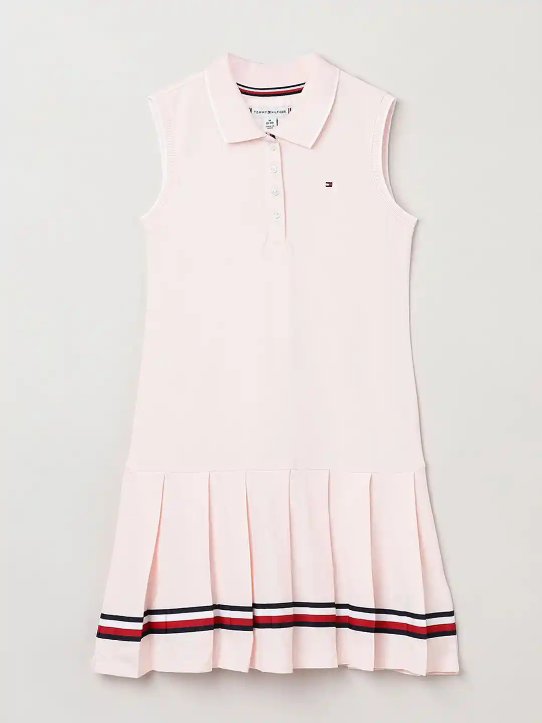 Tommy Hilfiger Girls Shirt Collar Cotton Drop-Waist Dress