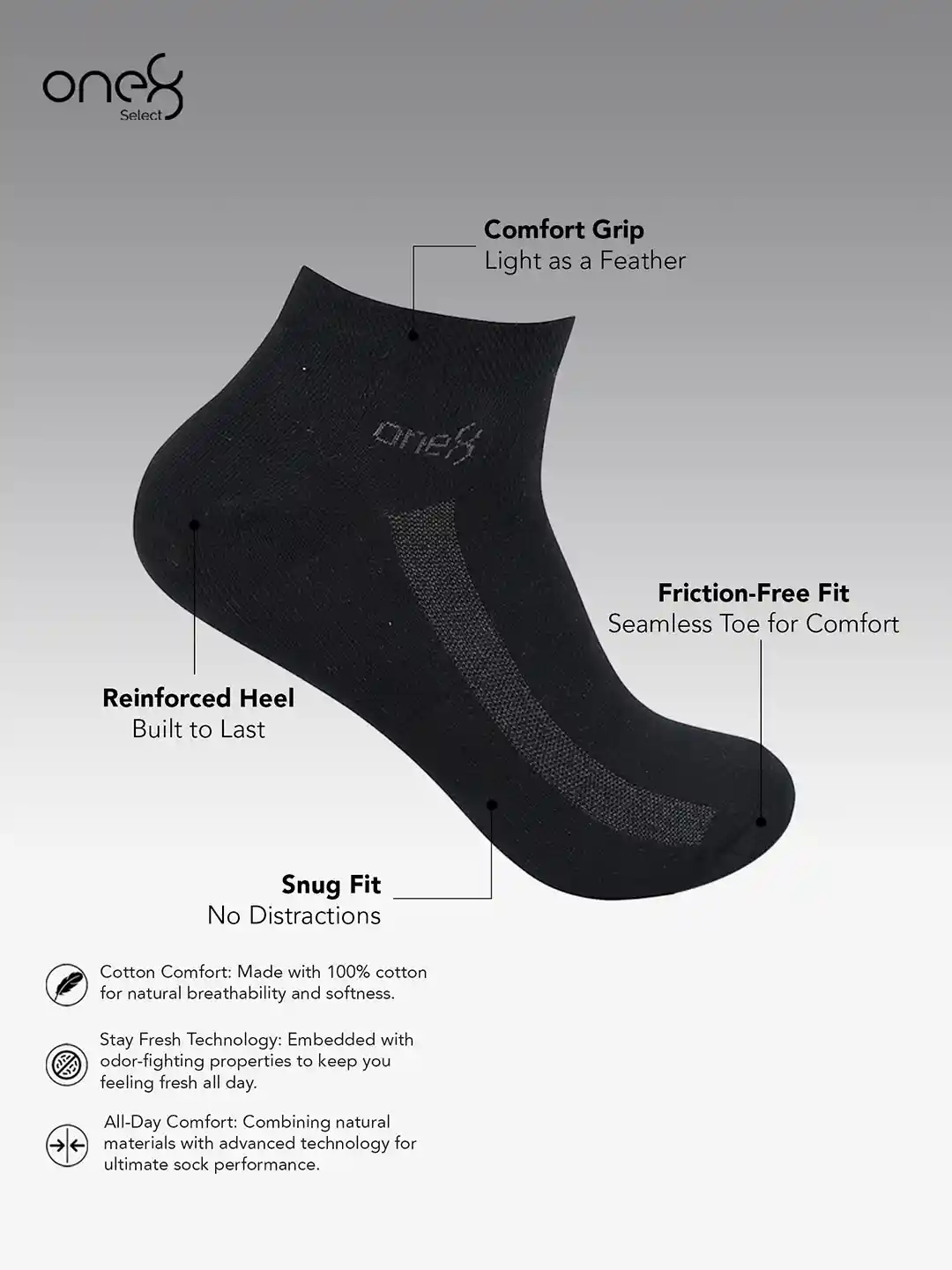 Buy One8 Men Pack Of Patterned Antimicrobial Cotton Ankle Length