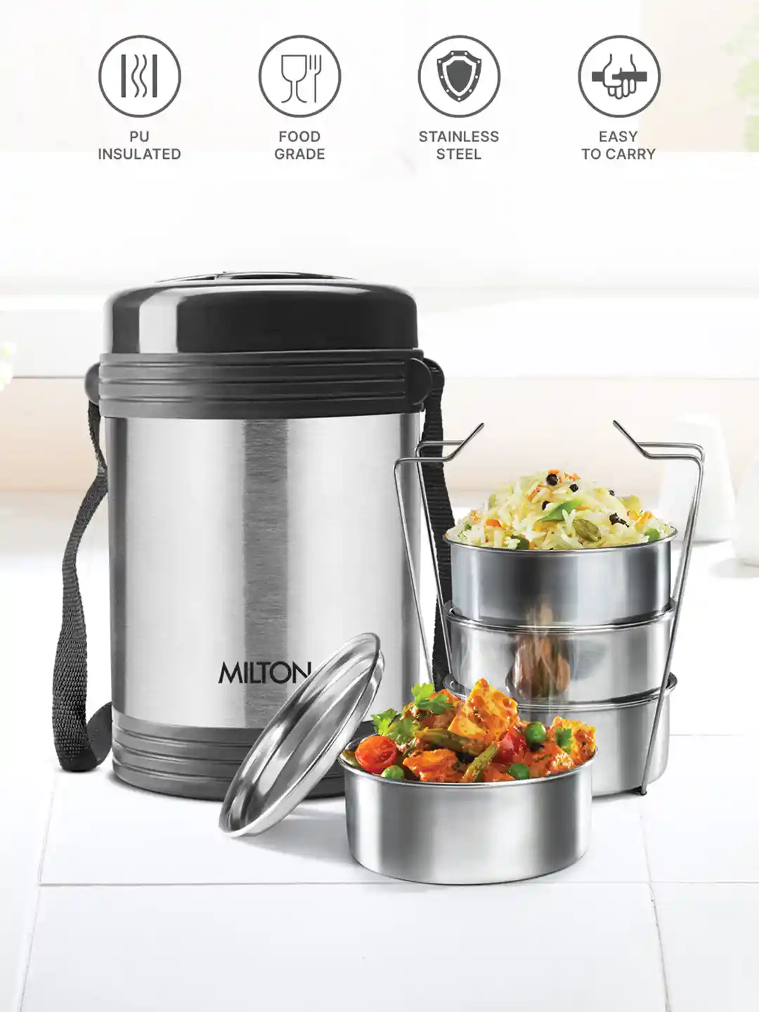 Price Hot Pot Tiffin Set Buy MILTON New Econa Stainless Steel
