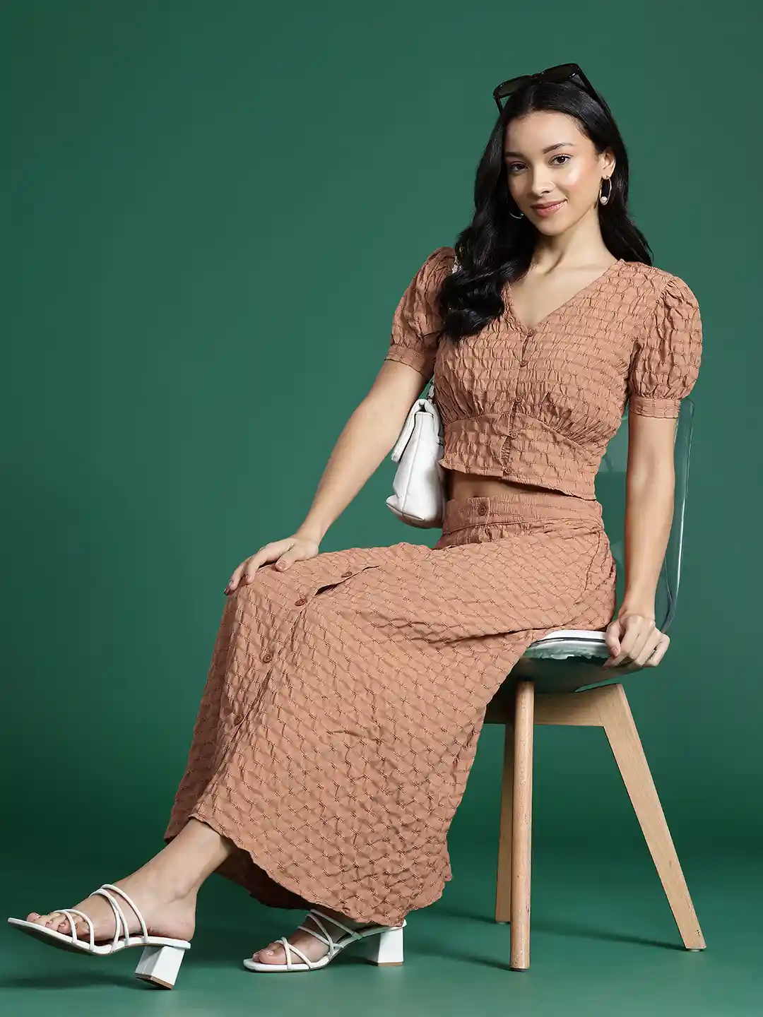 Buy DressBerry Textured Top With Skirt Co-Ord Set Co-Ords for