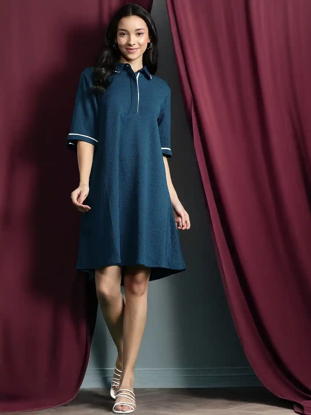 Buy DressBerry Basics Self-Design Shirt Dress Dresses for Women