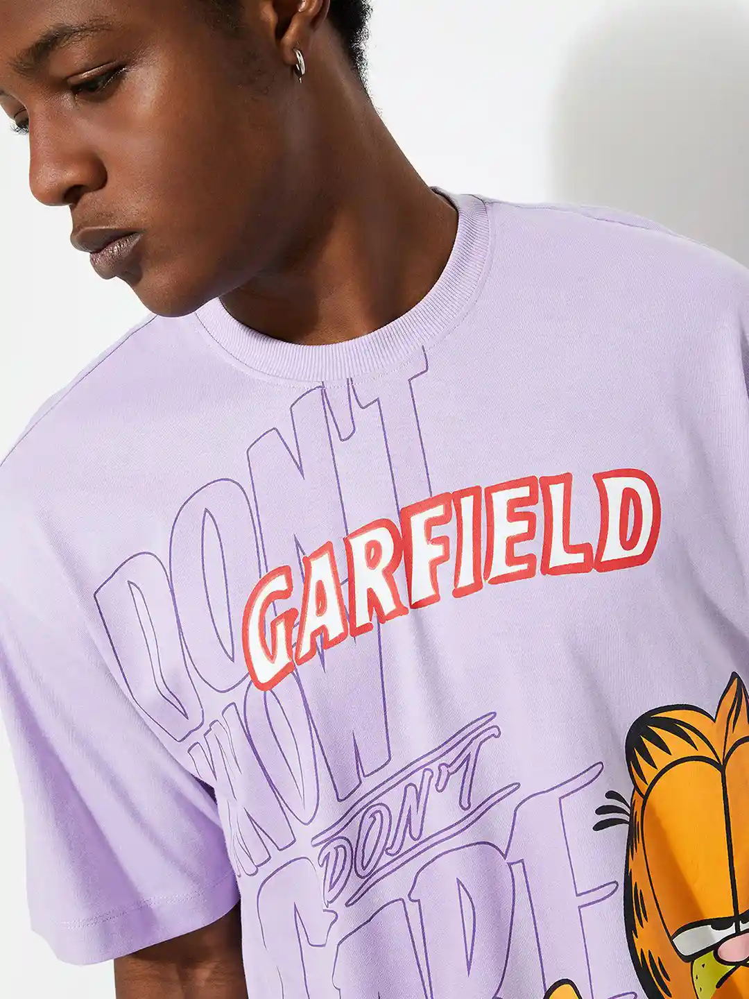 Nickelodeon Garfield 'Won't Shine' Men's Short Sleeve T-Shirt - Relaxed Fit, Navy Blue, Size 5X-Large Big Tall