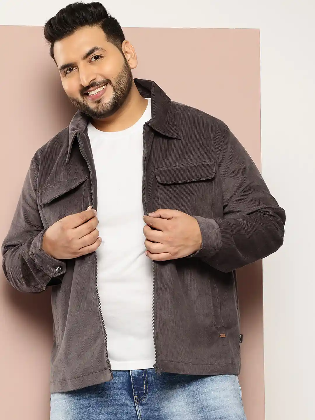 Buy Sztori Plus Size Corduroy Tailored Jacket Jackets for Men