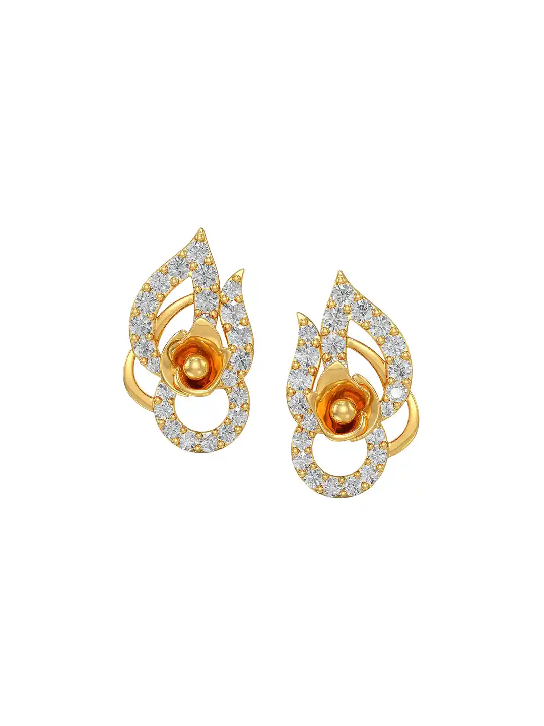 Diamond Earrings Joyalukkas Gold Studs Buy Gold Box Stud