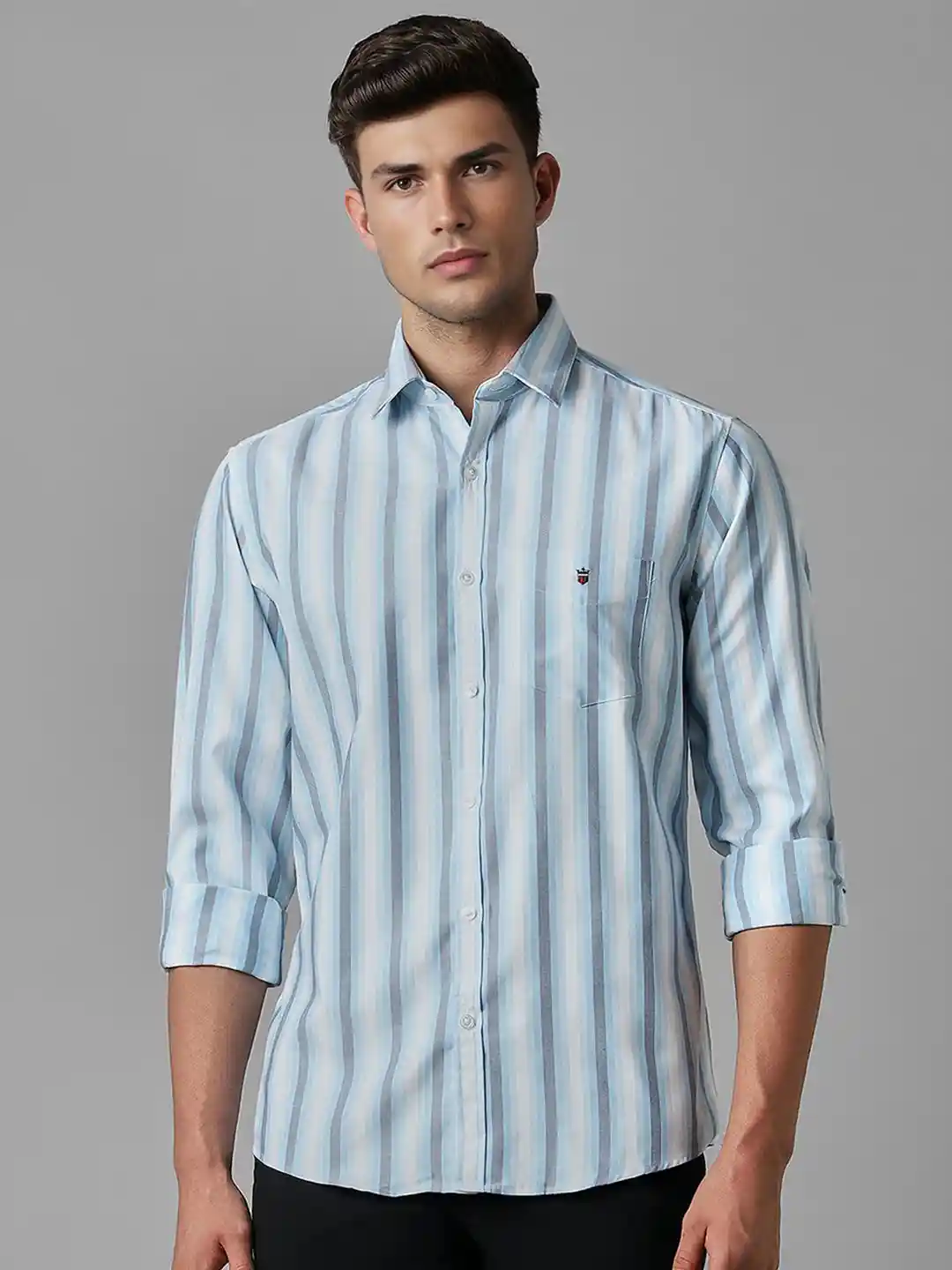 Buy Louis Philippe Sport Slim Fit Vertical Stripes Pure Cotton