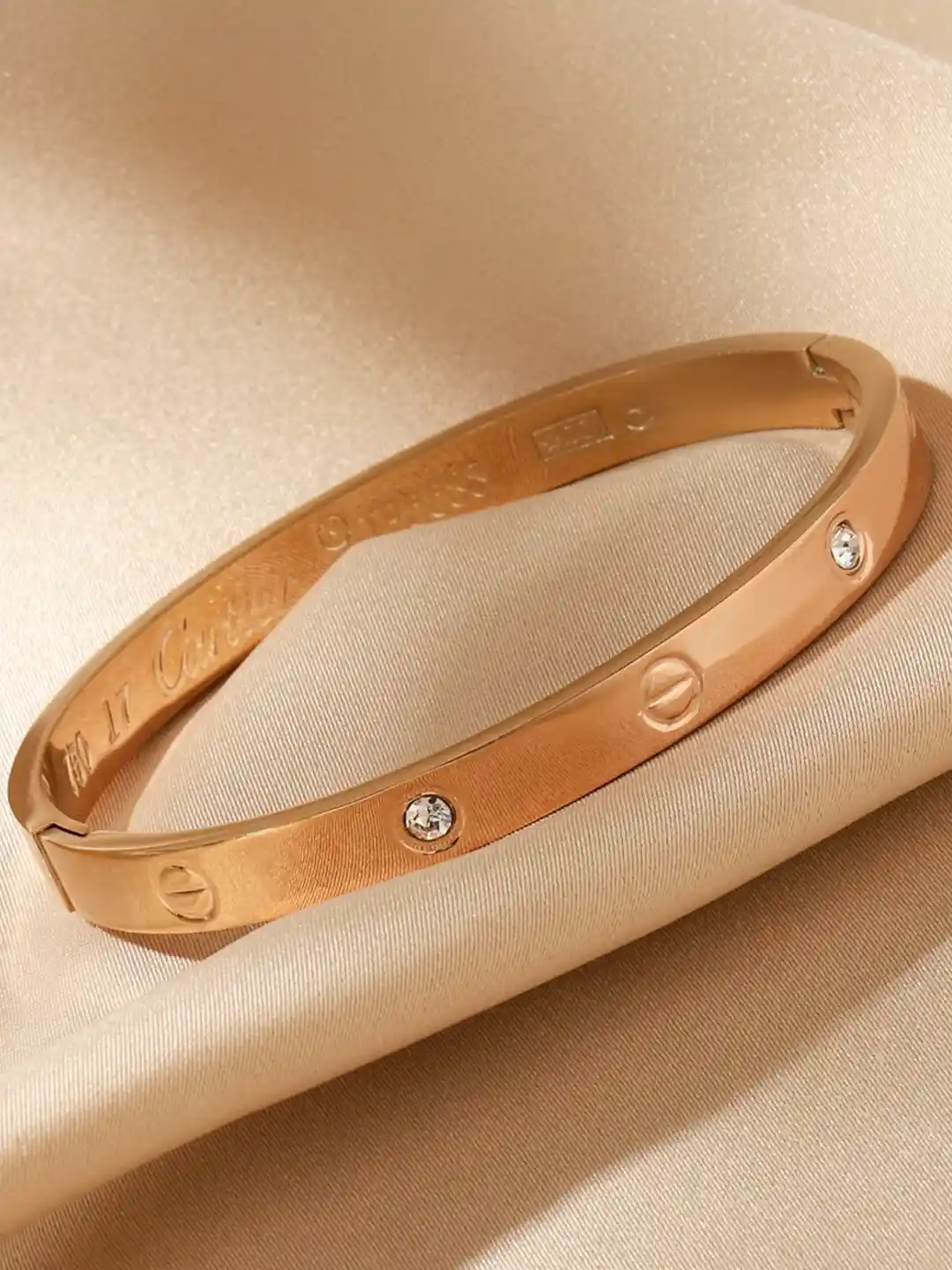 Buy SALTY Cartier Love Stainless Steel Stones Studded Kada