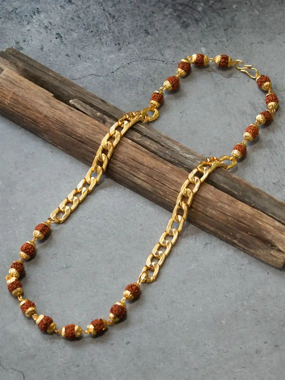 Buy Japam Gold Plated Rudraksha Links Necklace Necklace and