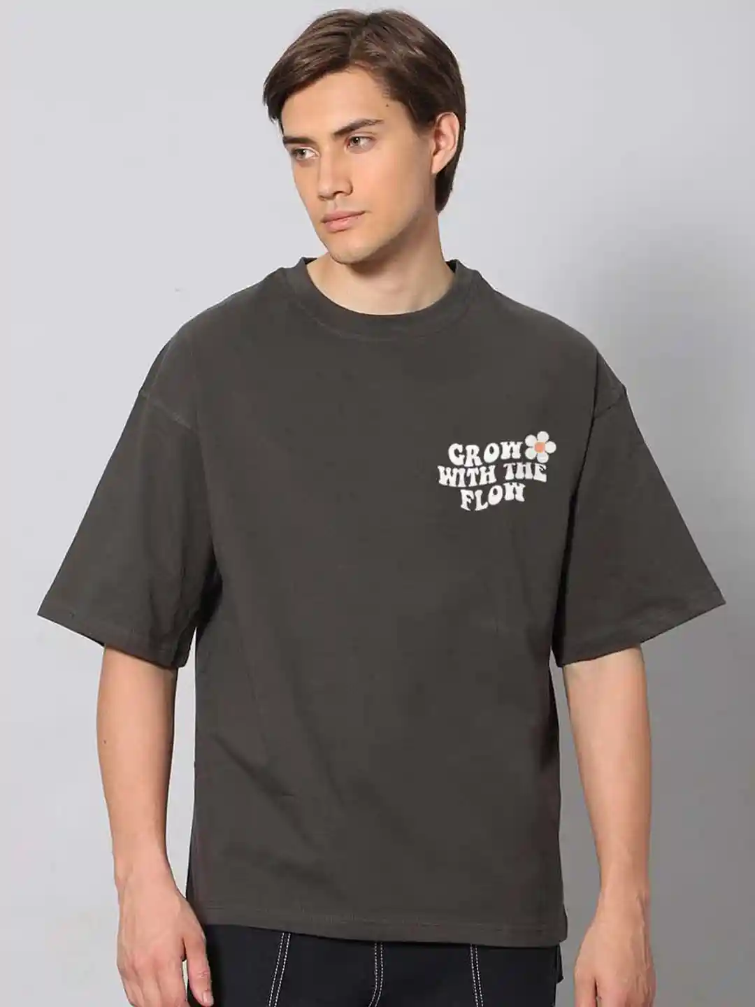 Buy Besick Round Neck Typography Printed Baggy T-shirts Tshirts