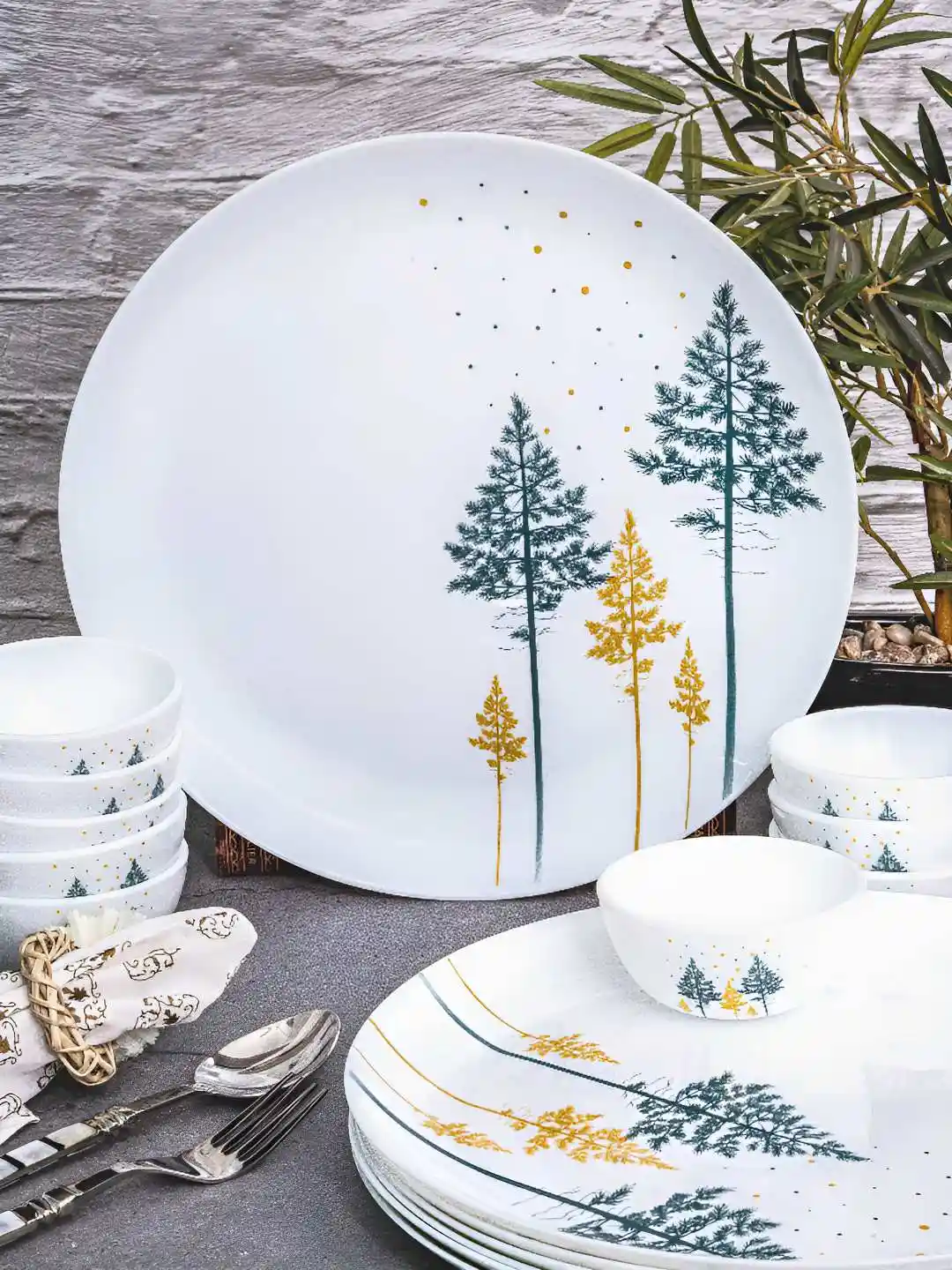 Myntra Buy Porcelain Plates Buy Cello 18-Pcs White Blue Printed