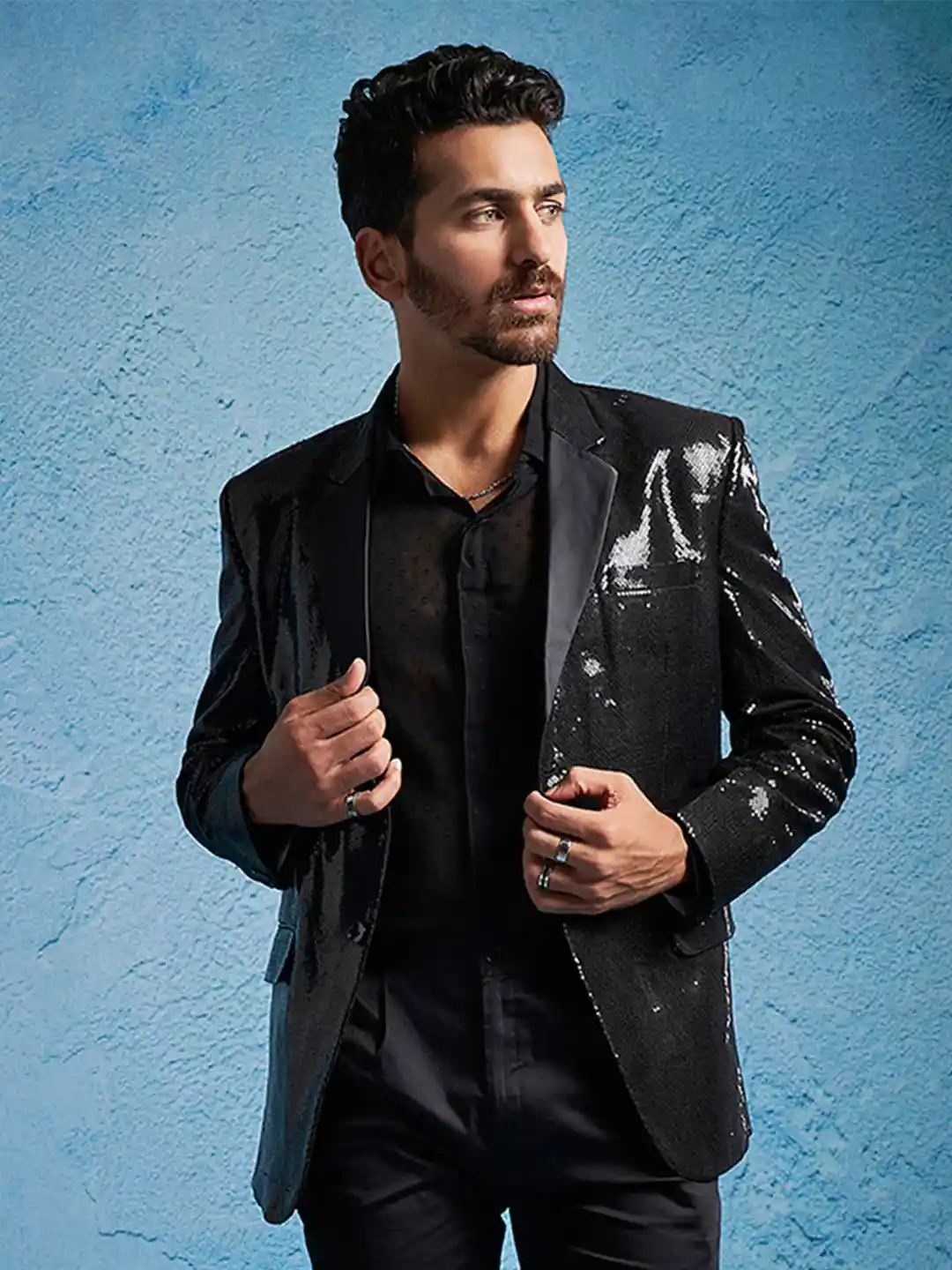 Party Wear Men Blazer Flipkart MENS BLACK 3PC BLAZER CASUAL/FORMAL