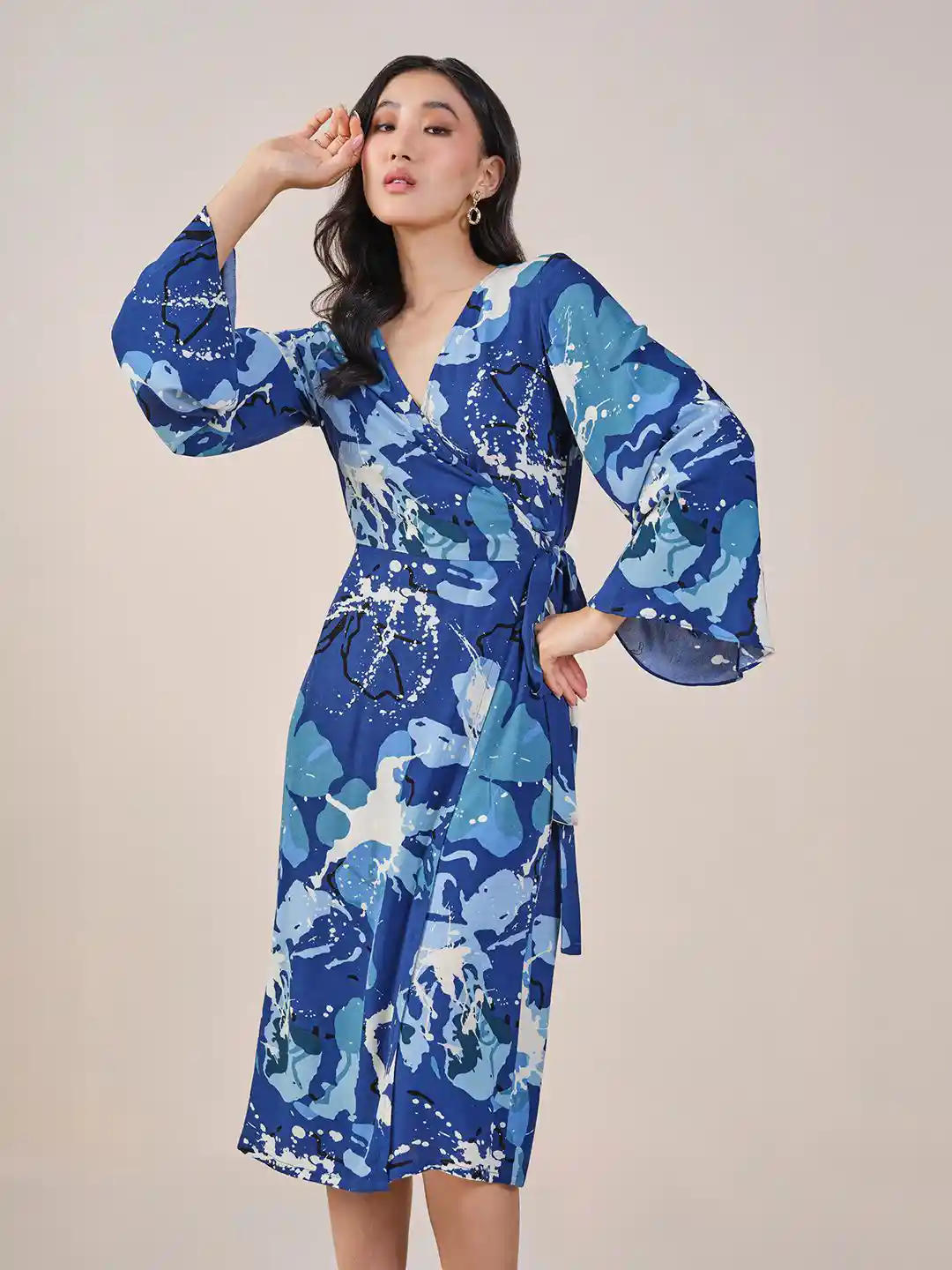 blue pants blue dress shirt Provence Bloom Tiered Maxi Dress Floral Blue main image 1