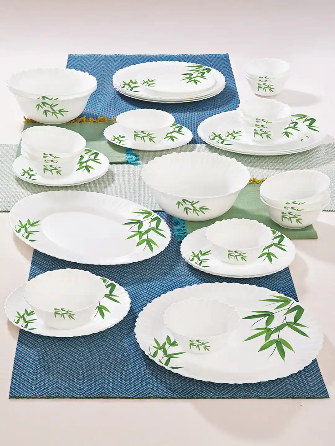 Buy Larah by BOROSIL White Leaf Opalware Microwave Safe 36 Piece