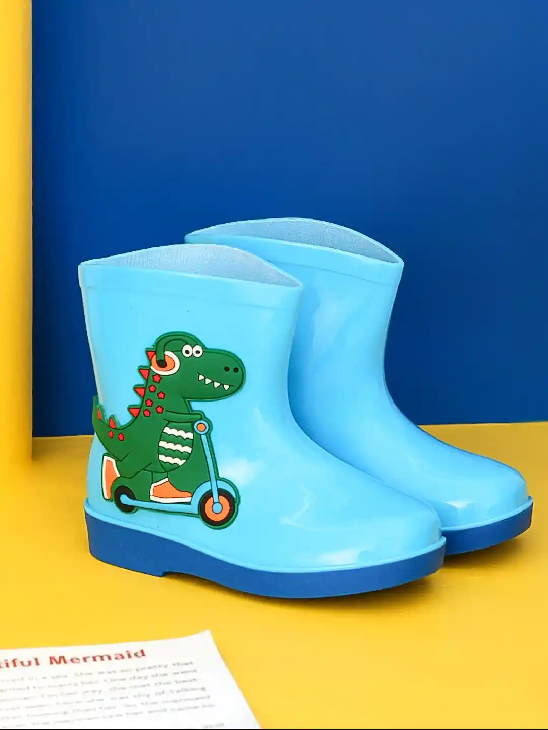 Buy Yellow Bee Boys Mid-Top Dino Themed Rain Boots Boots for