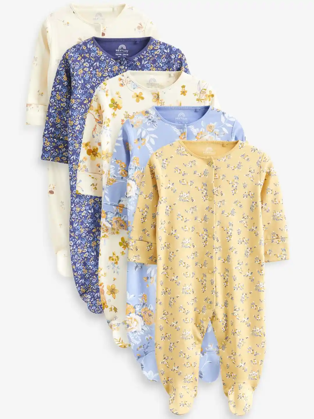 Buy NEXT Infant Girls Pack of Pure Cotton Printed Sleepsuits