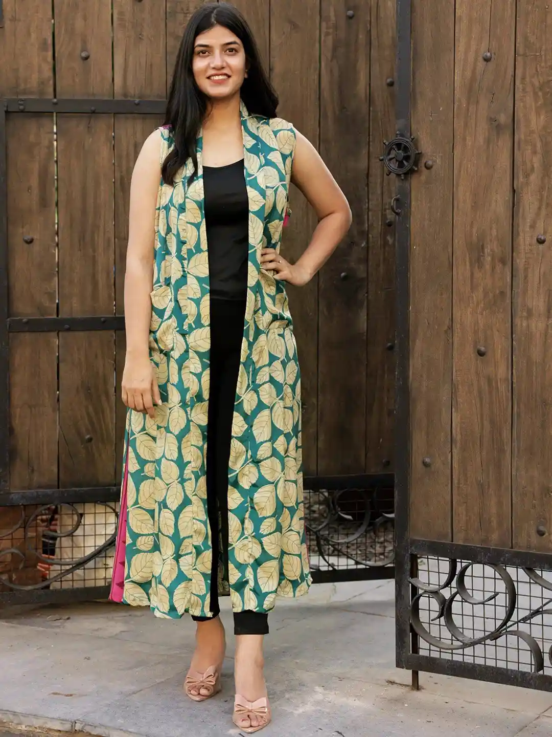 Buy Exotic India Women Vintage Pure Silk Longline Jacket with