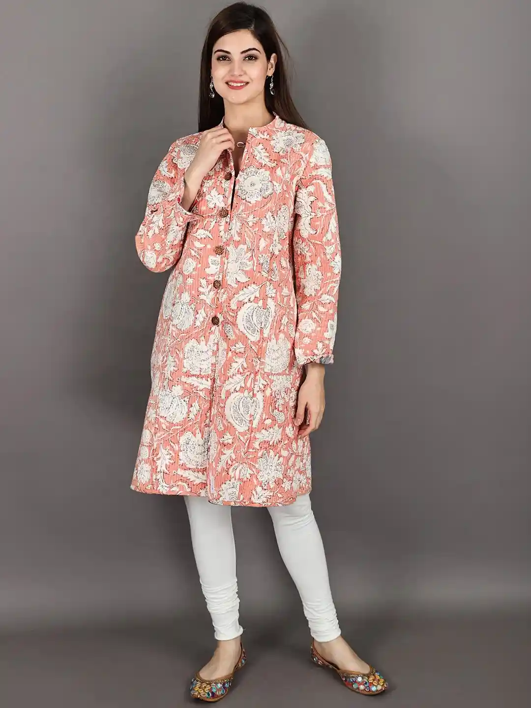 Buy Exotic India Pure Cotton Block-Printed Reversible Quilted