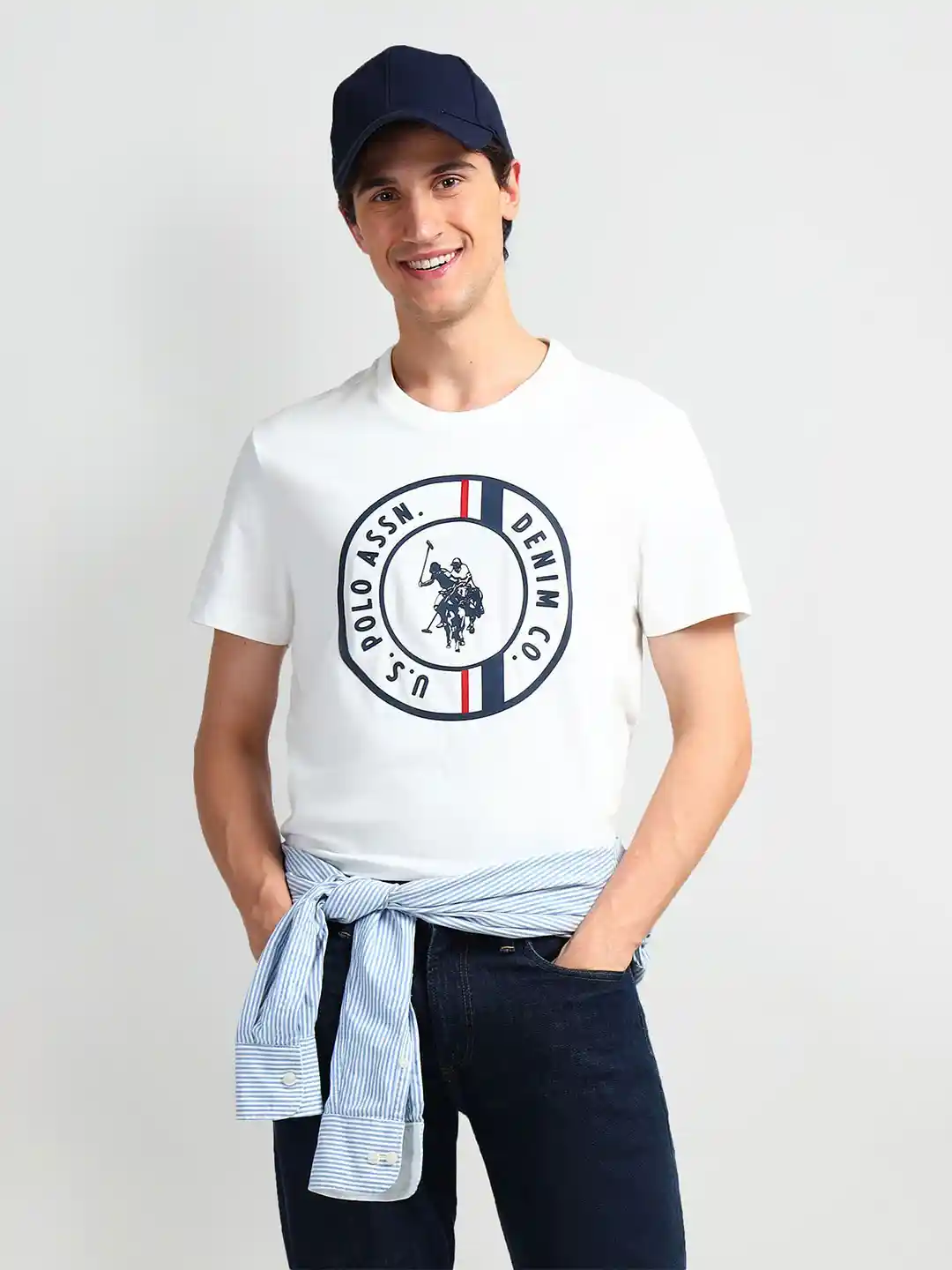 Buy Polo Denim Men Brand Logo Printed Round Neck