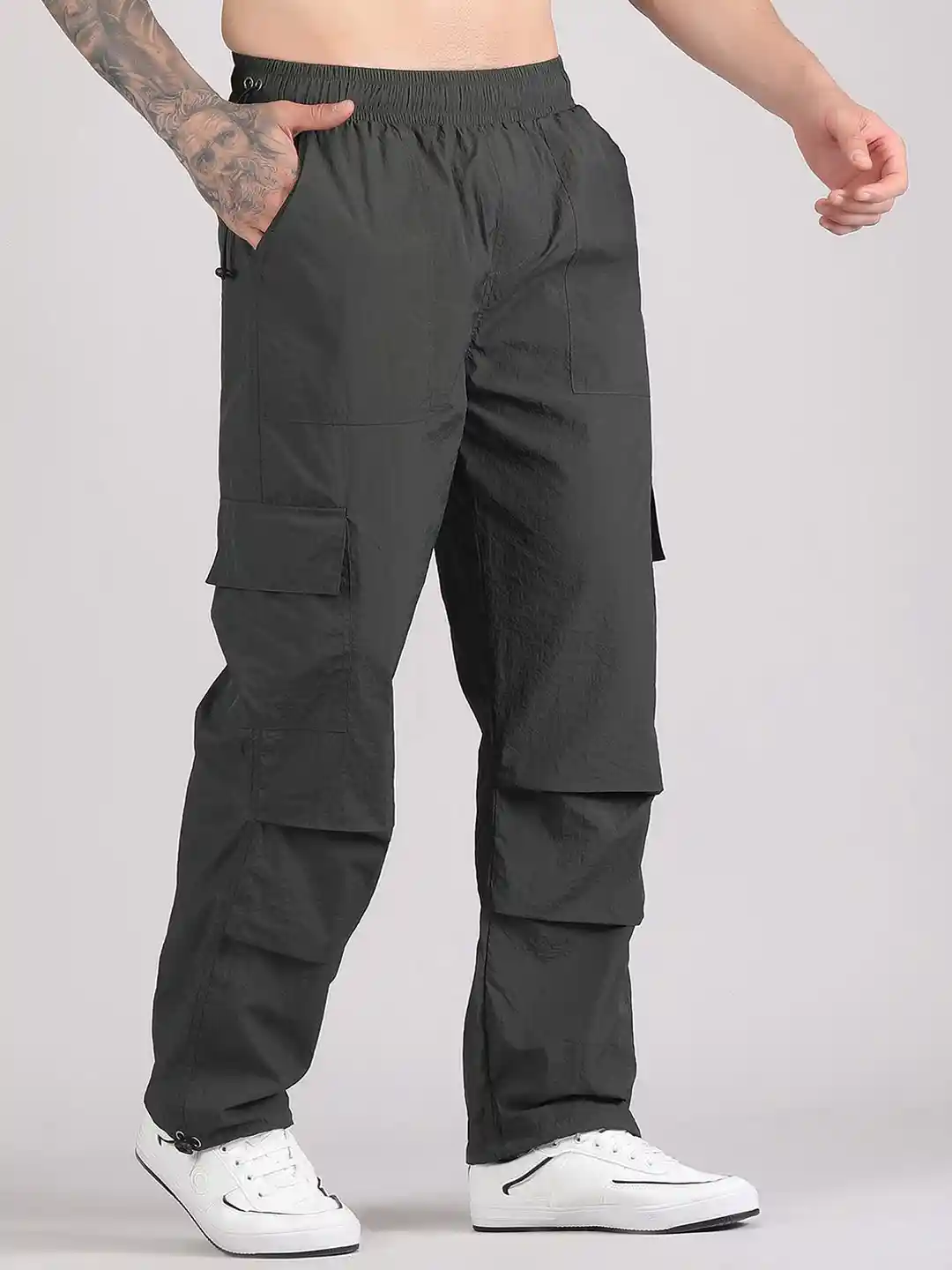 Nylon Pants Cuffed Windbreaker Pants Raxedo Men Sportscore Relaxed