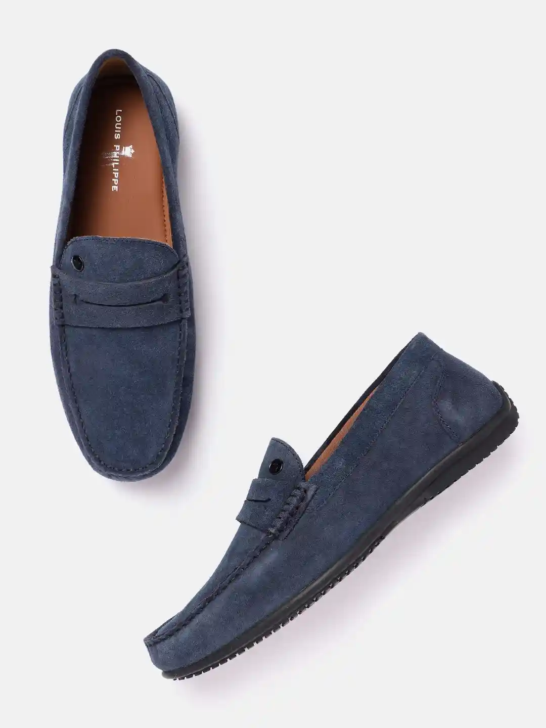Buy Louis Philippe Men Textured Suede Loafers Casual Shoes for