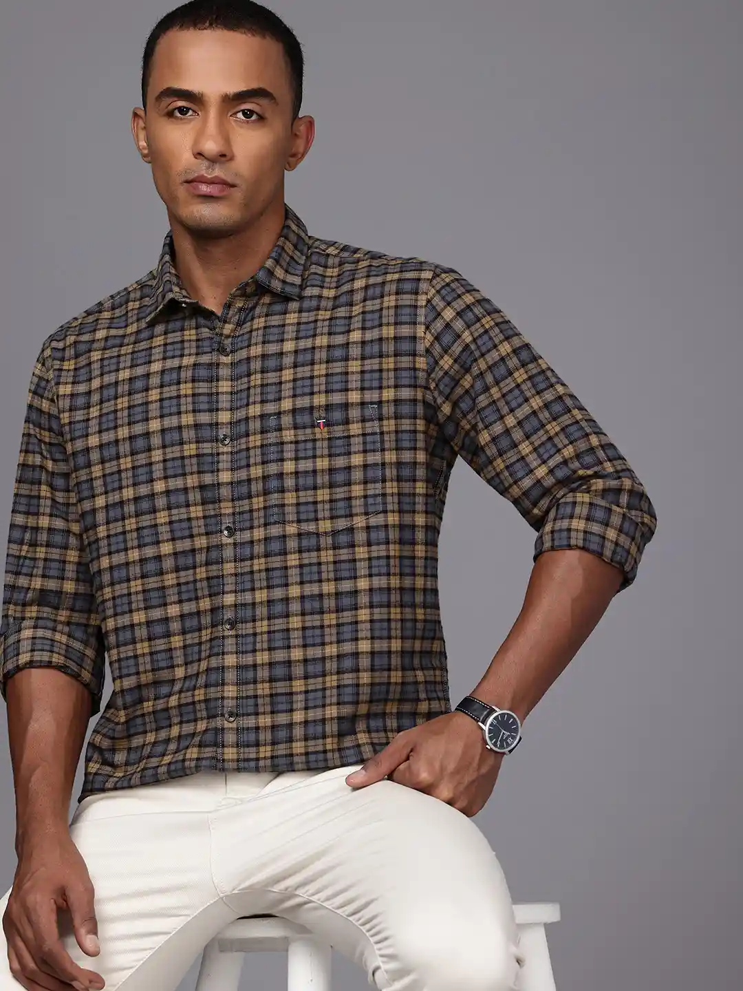Buy Louis Philippe Jeans Slim Fit Checked Casual Shirt Shirts