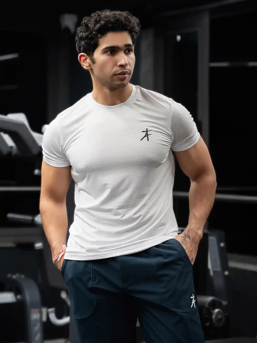 Plain Men's Fitness T Shirt Running V Neck Short Sleeve T