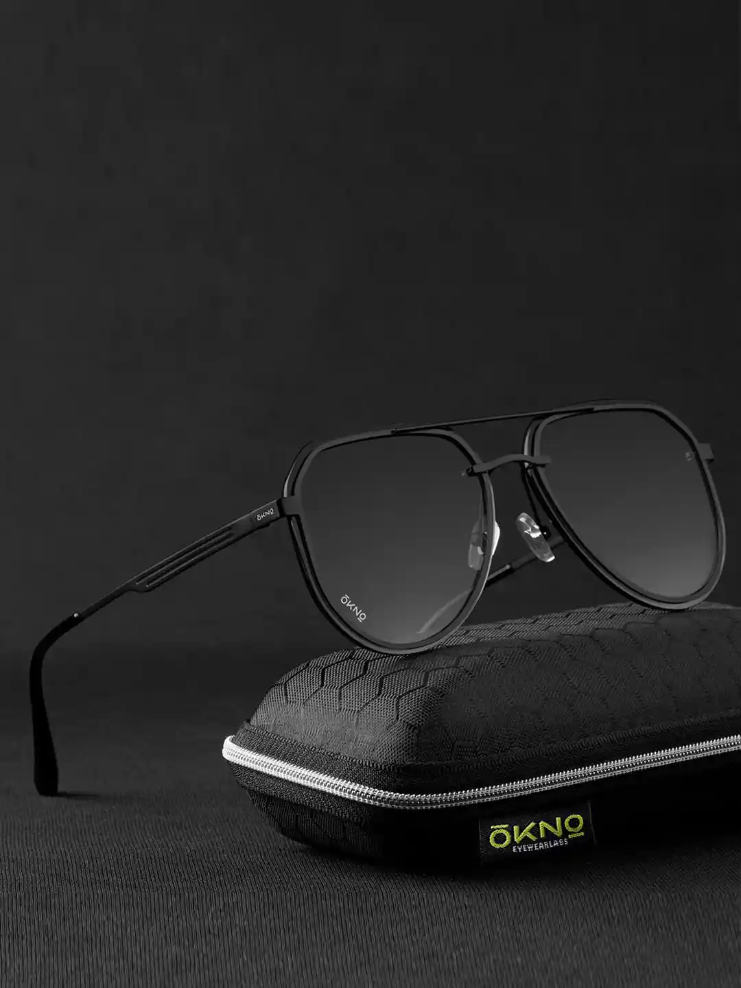 Buy OKNO Polarised and UV Protected Lens Unisex Metal Black Large