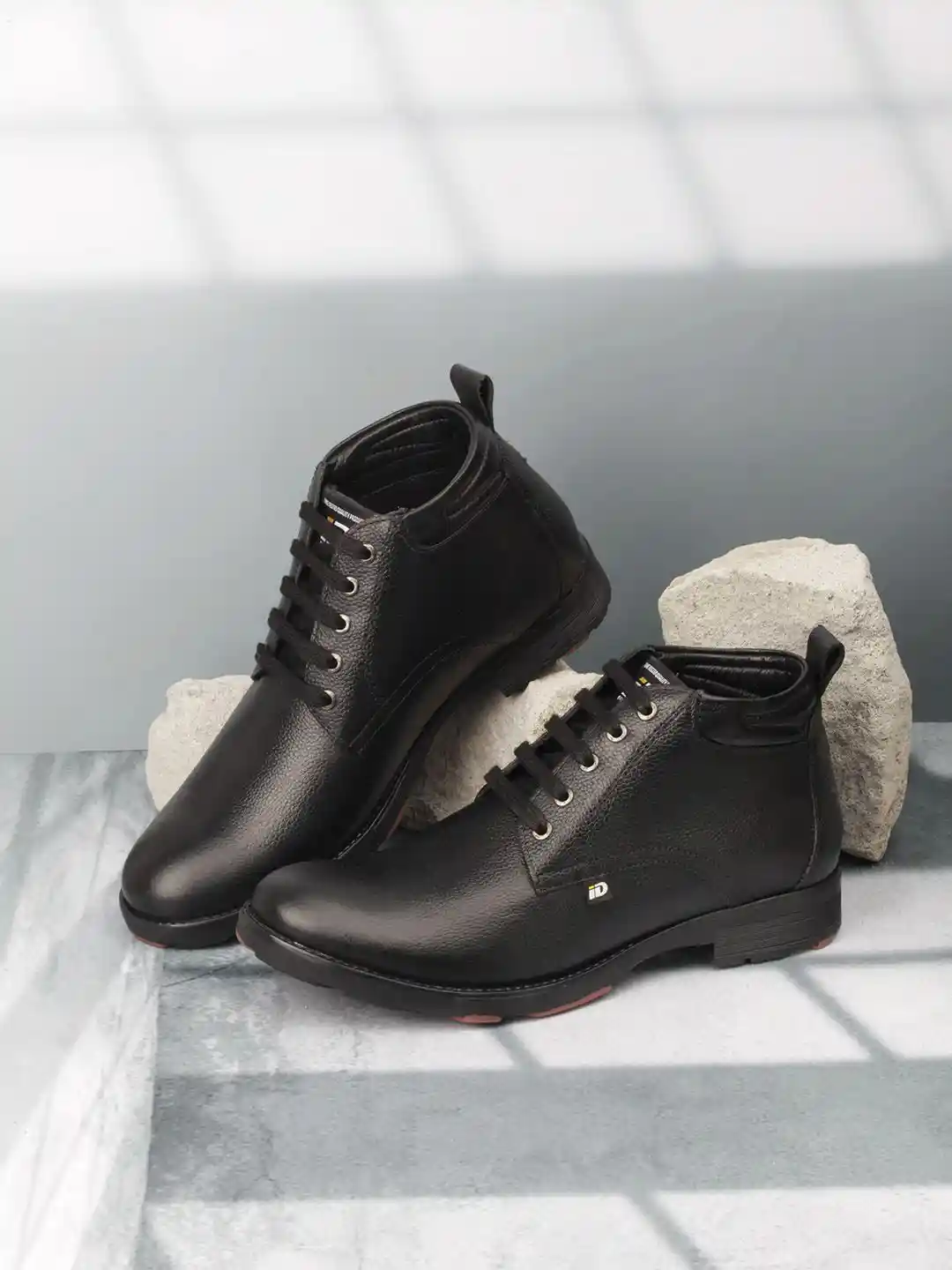 Buy ID Men Round Toe Leather Boots Boots for Men 29931280 Myntra
