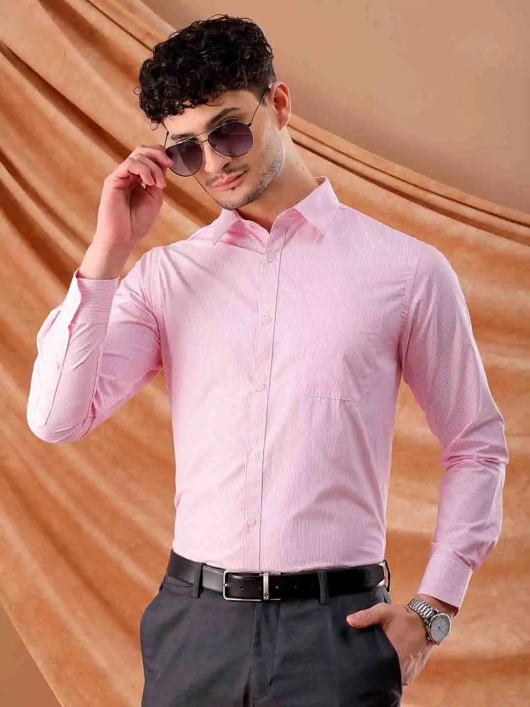 Buy The Indian Garage X Luxe Slim Fit Striped Formal Shirt