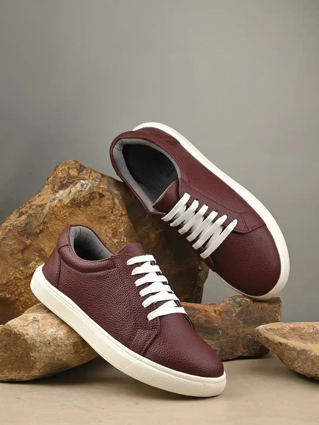 Buy The Roadster Lifestyle Men Maroon Lightweight Faux Leather