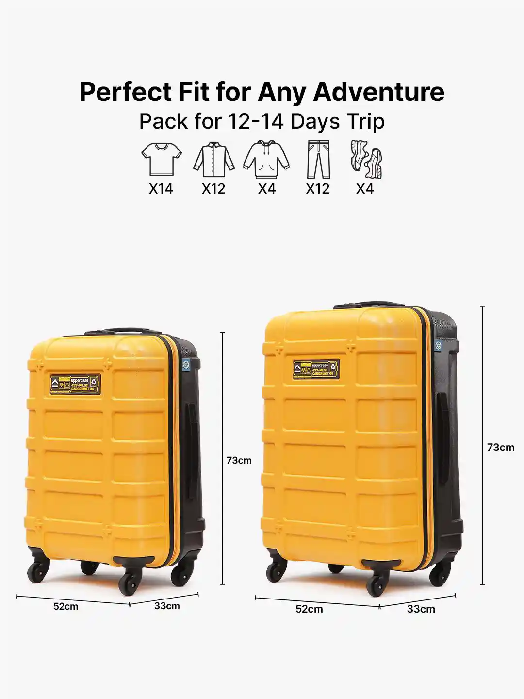 Buy uppercase Cargo Set Of Textured Suitcase Trolley Bag