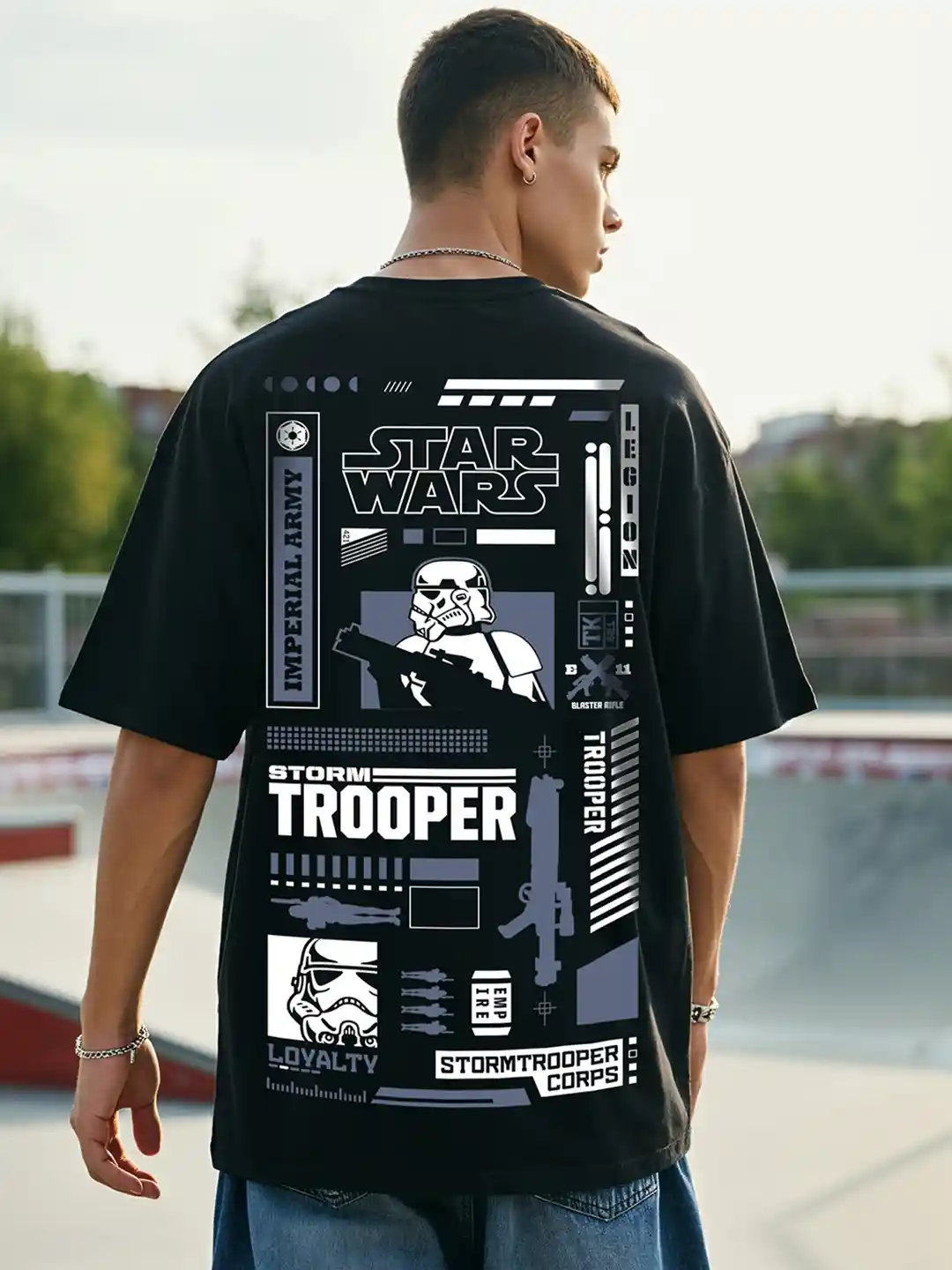 Bewakoof Men Graphic Star Wars Printed Cotton Oversized T-shirt
