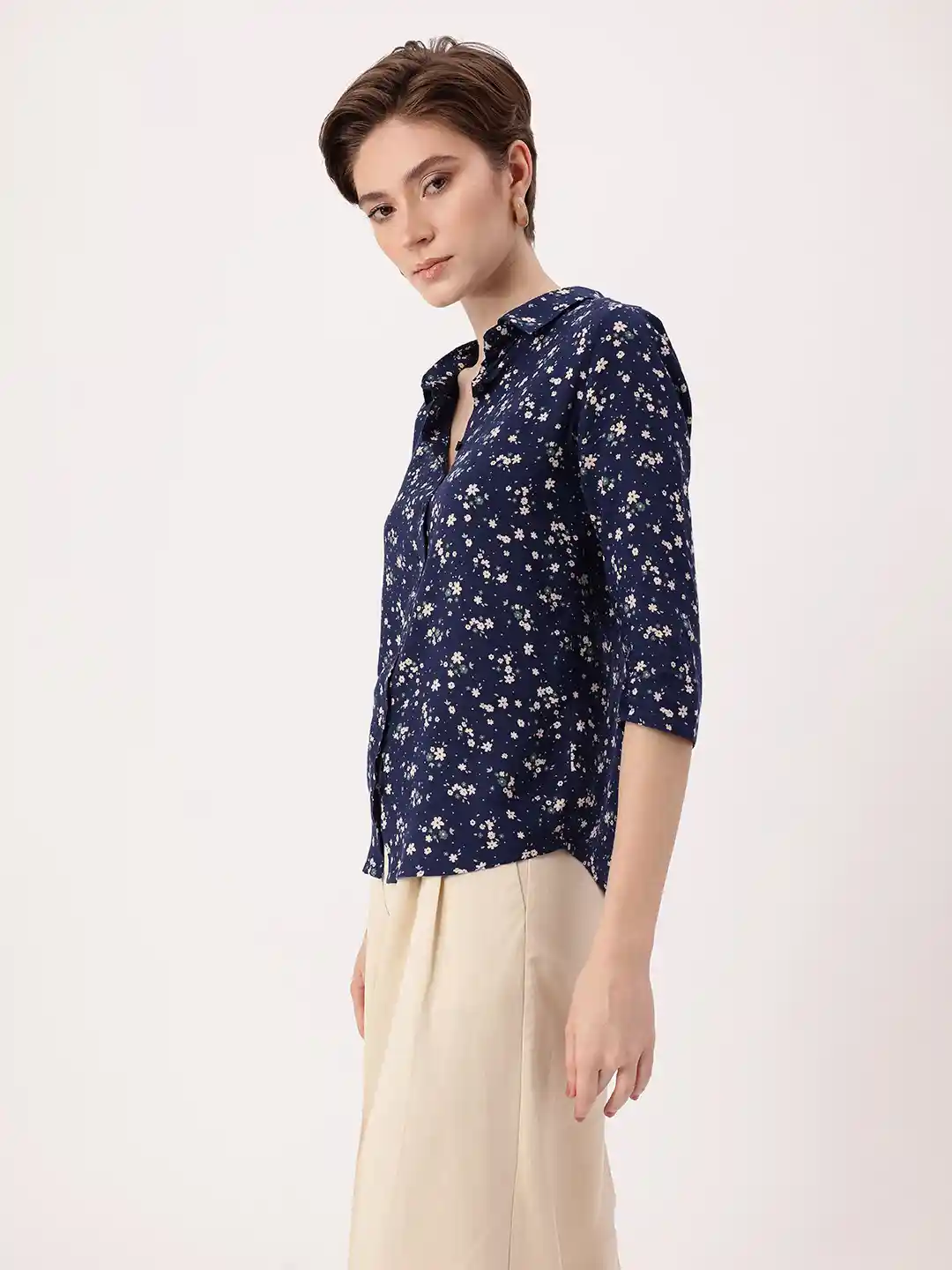 Buy DressBerry Korean Floral Printed Shirt Shirts for Women