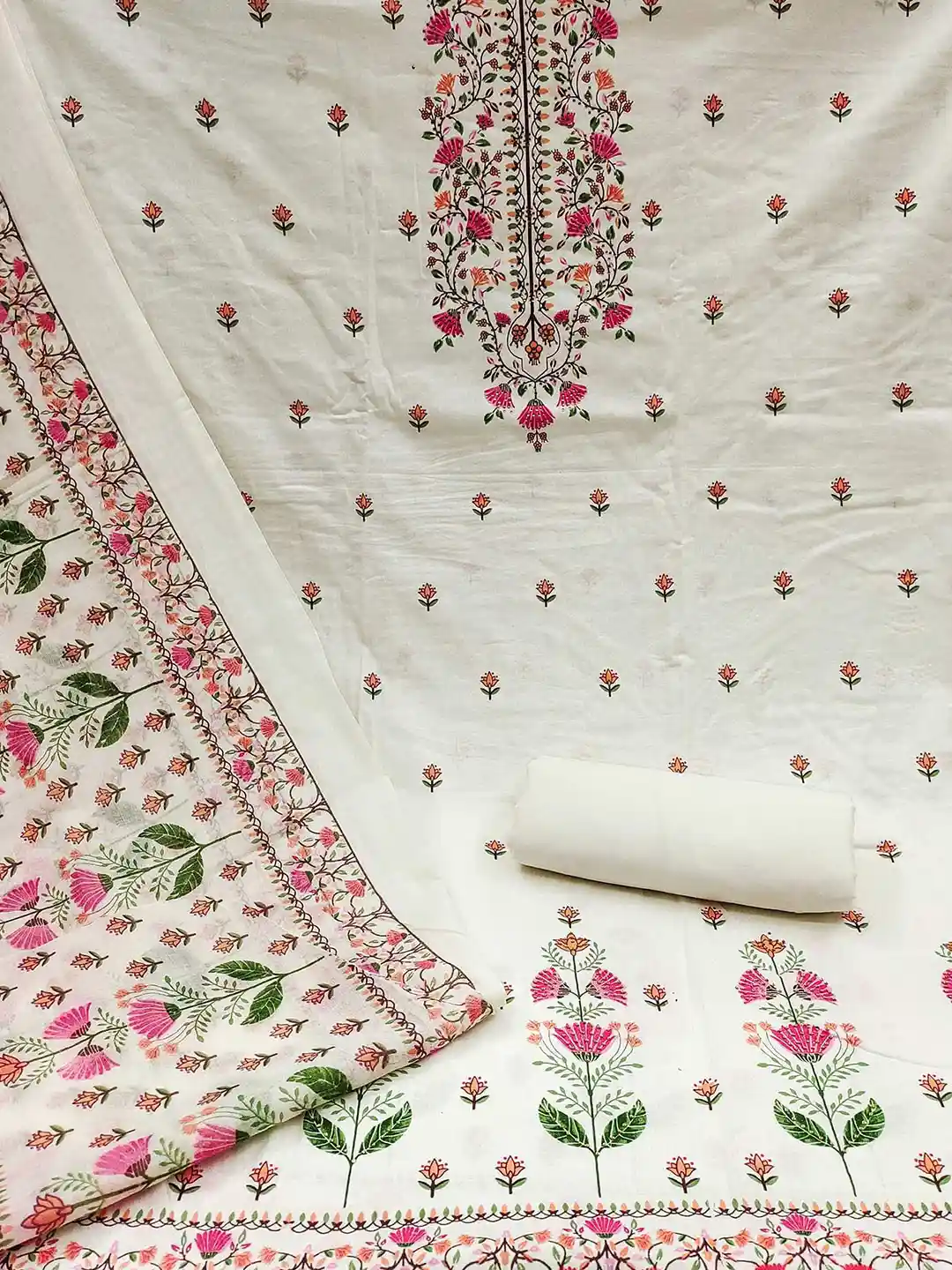 Buy Peachmode Printed Pure Cotton Unstitched Dress Material