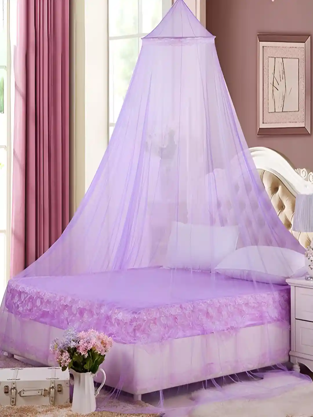 Buy MARUTI ENTERPRISE Purple King Size Hanging Mosquito Net