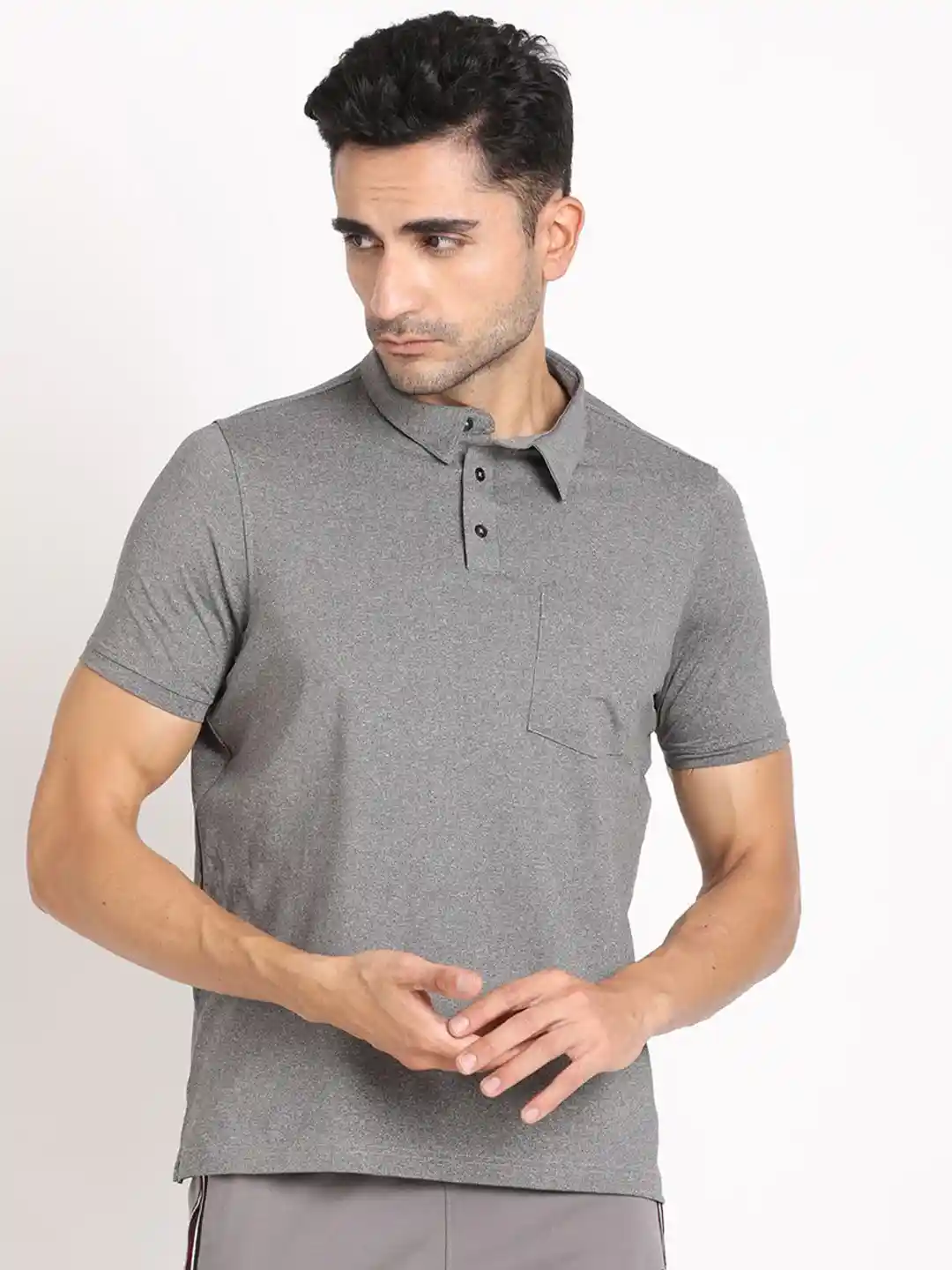 Buy Turtle Men Solid Polo Collar Pocket Slim Fit T-shirt Tshirts