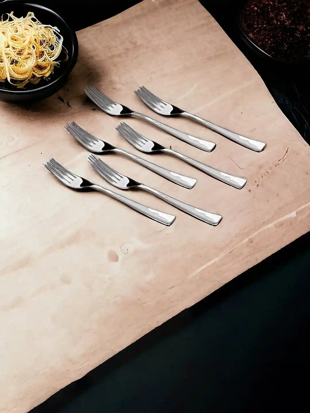 Buy FNS Silver Toned 12 Pieces Stainless Steel Dessert Fork Set