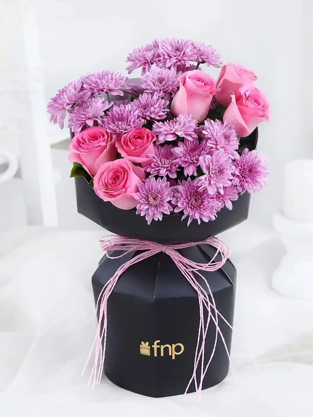 Buy fnp Pink & Purple 26 Pieces Rose And Daisy Fresh Flowers