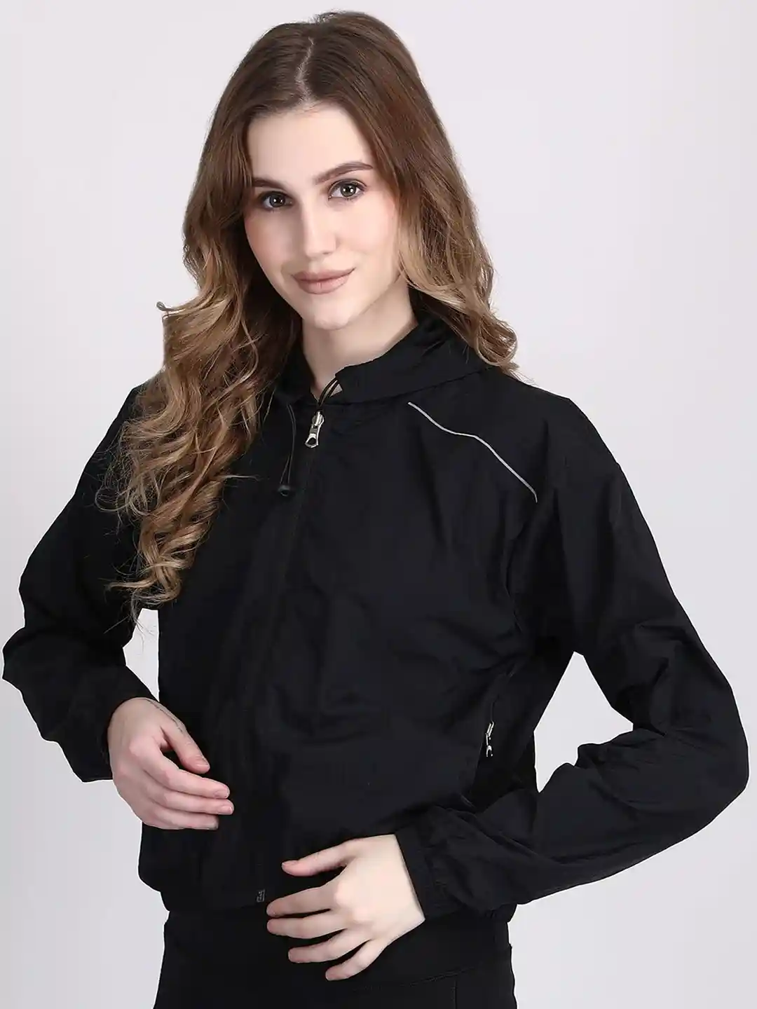 Buy Raxedo Women Solid Windcheater Hooded Jacket - Jackets for