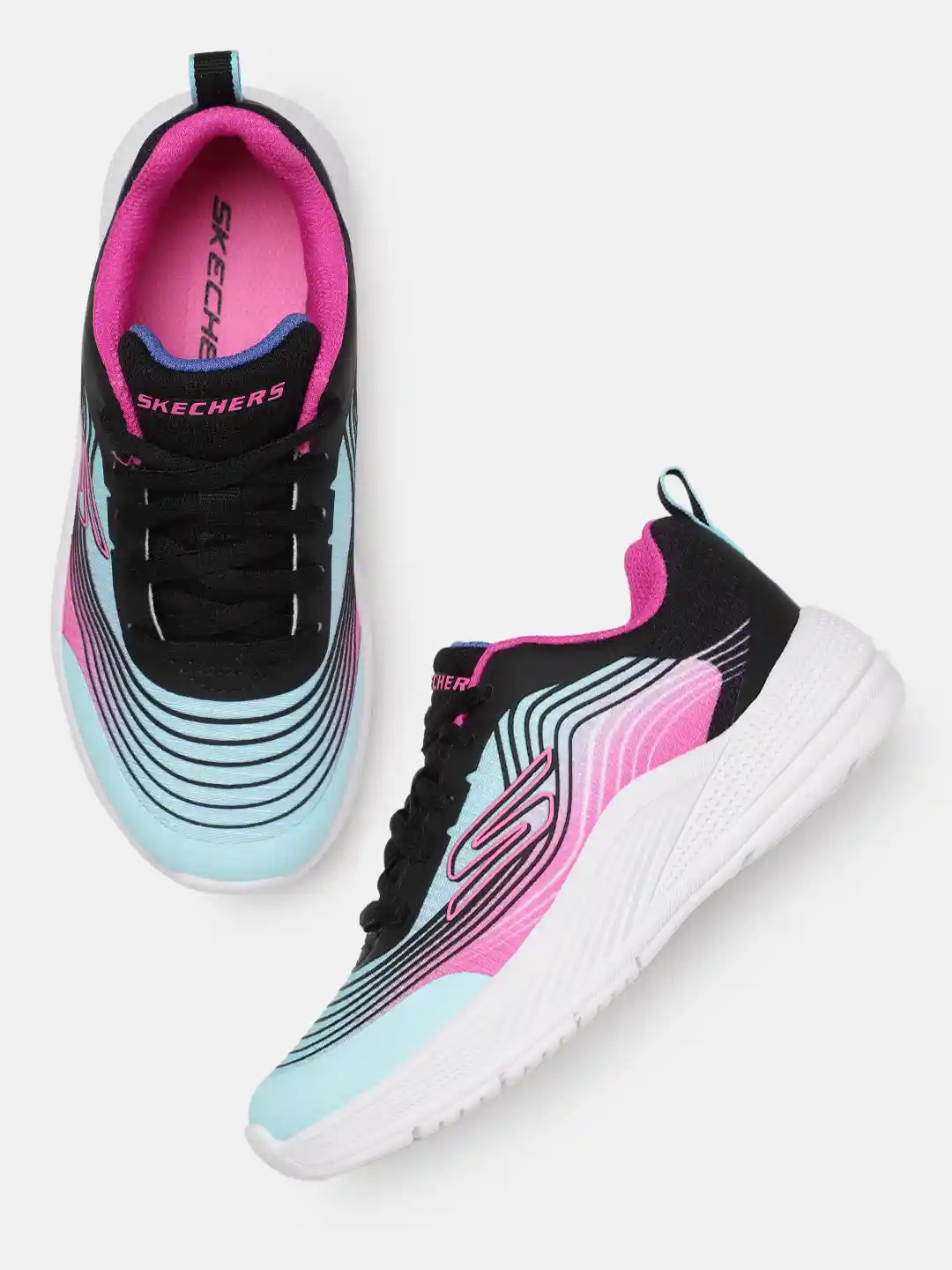 Buy Skechers Girls Microspec Advance Striped Sneakers Casual