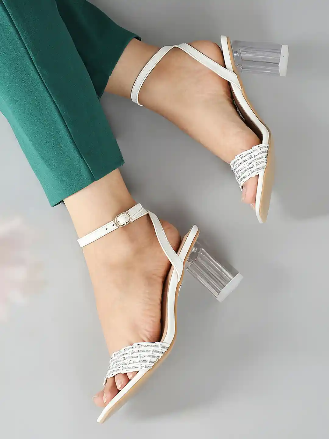 Buy Inc Embellished Open Toe Block Heels Heels for Women