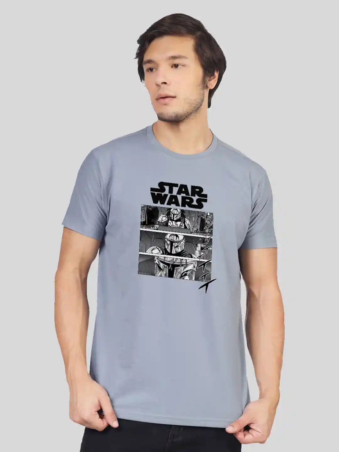 Buy Greylongg Men Graphic Star Wars Printed Round Neck T-shirt