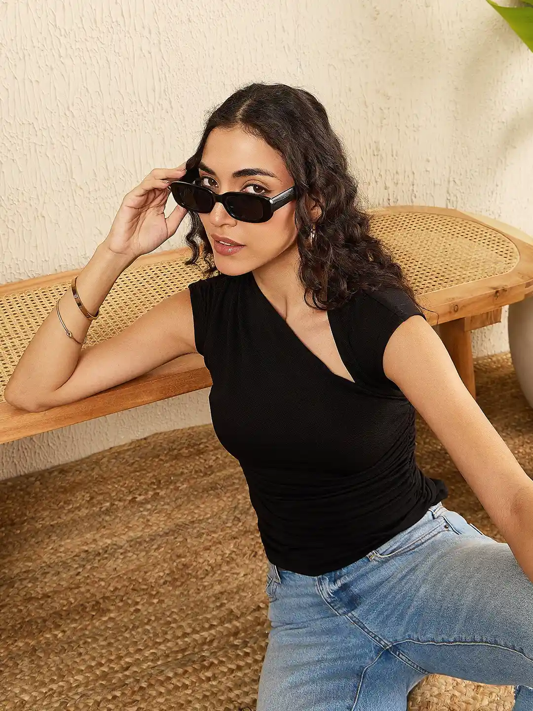 Uptownie Cotton Stretchable Asymmetrical Top