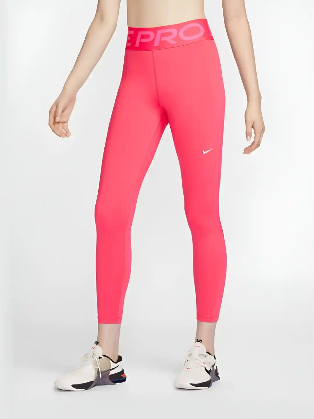 Myntra Nike Pro Tights Leggings Nike Women Grey Solid Tight Fit
