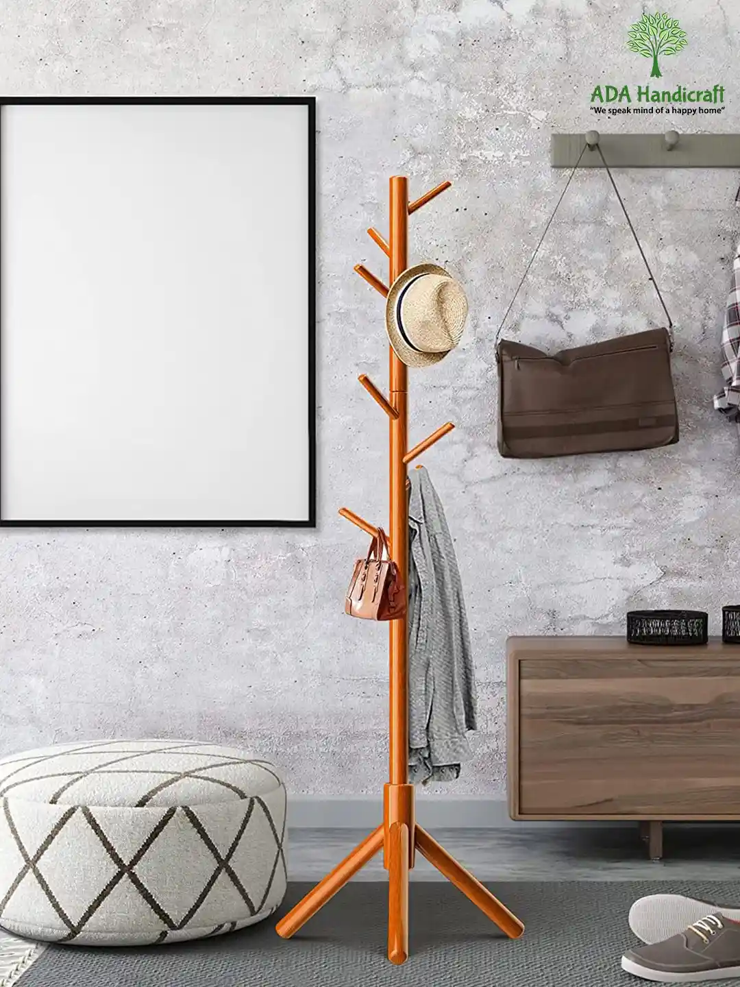 Buy ADA Handicraft Gold-Toned Bamboo Coat Rack Racks and