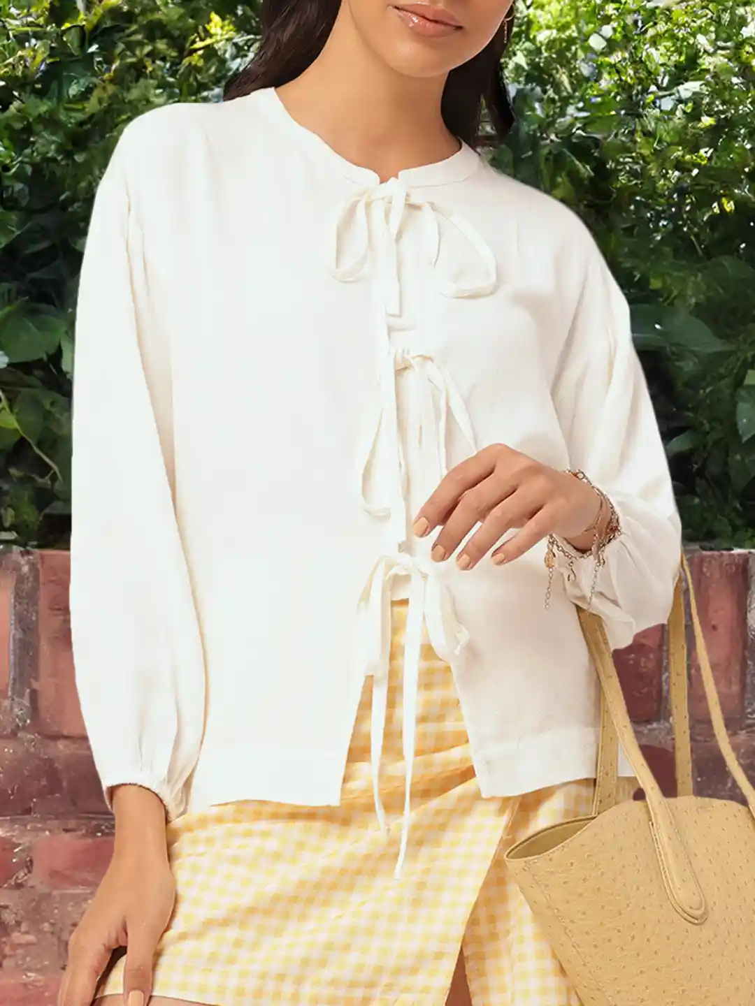 yo BIOTOP】cupro gather puff blouse m*e様 yo BIOTOP cupro