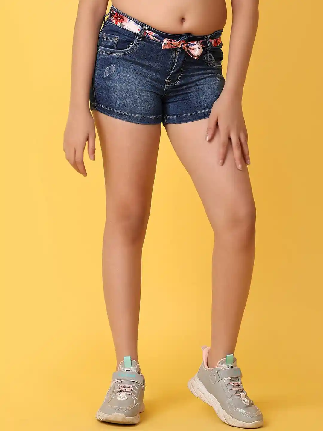 Buy V-Mart Girls Washed Low-Rise Denim Shorts Shorts for Girls