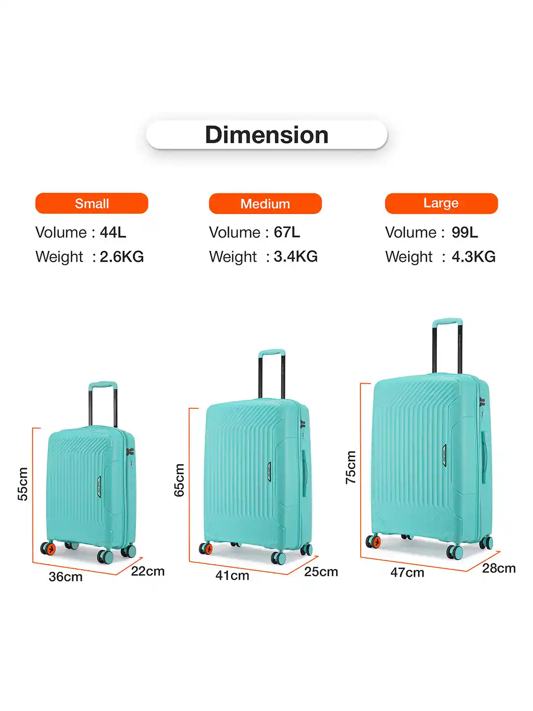 Buy Nasher Miles Coorg Hard-Sided Polypropylene Set of 2 S/M Teal