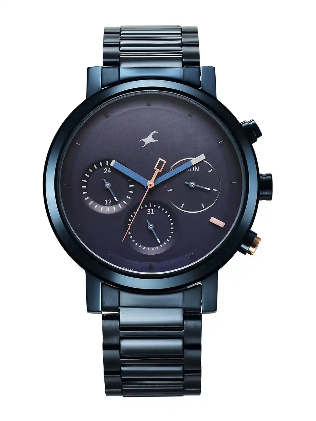 Fastrack Men Brass Dial Stainless Steel Bracelet Style Straps Analogue  Watch 3287KM08